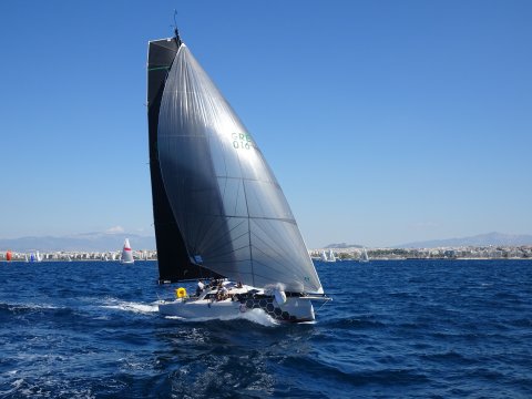 Team Aether GRE 016 offshore sailing team downwind