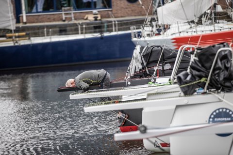 bow of offshore racing boat