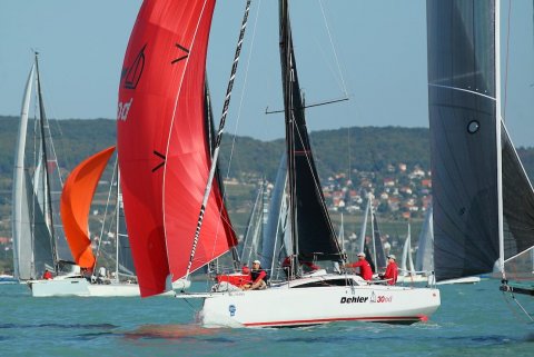 Dehler 30 one design regatta start in Hungary